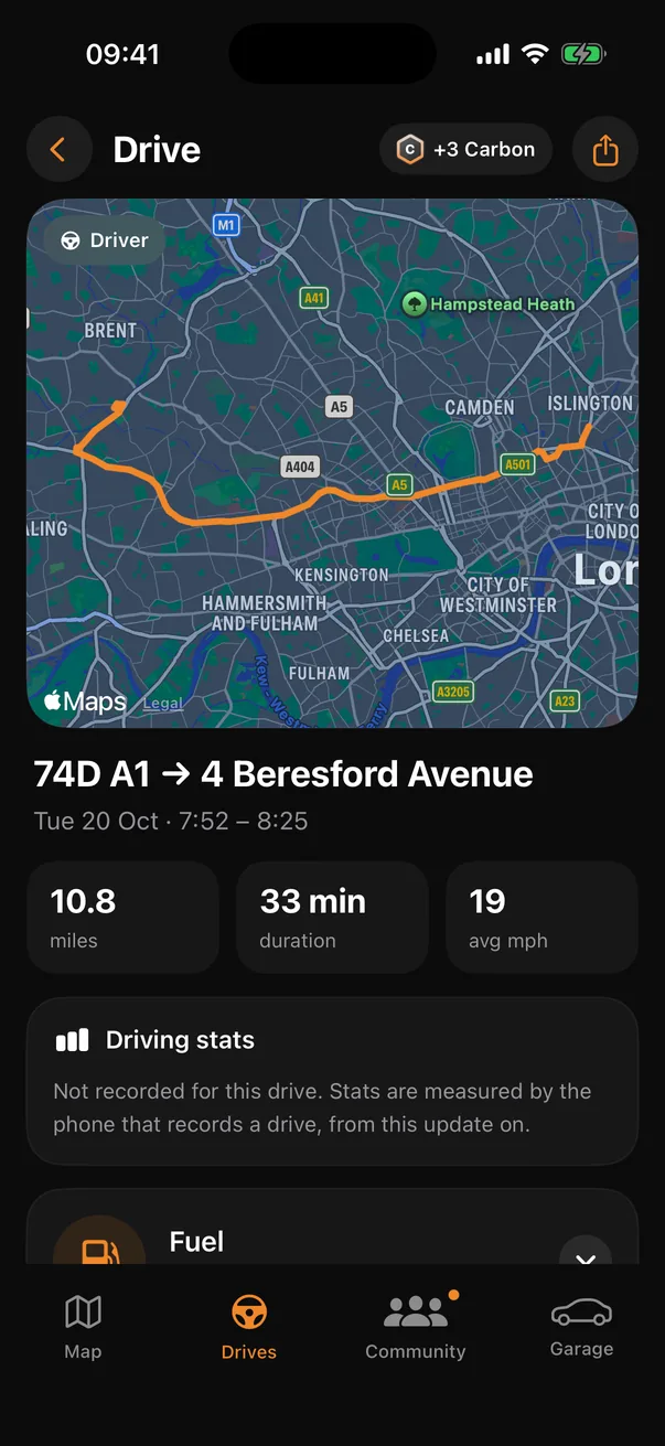 One drive with its route