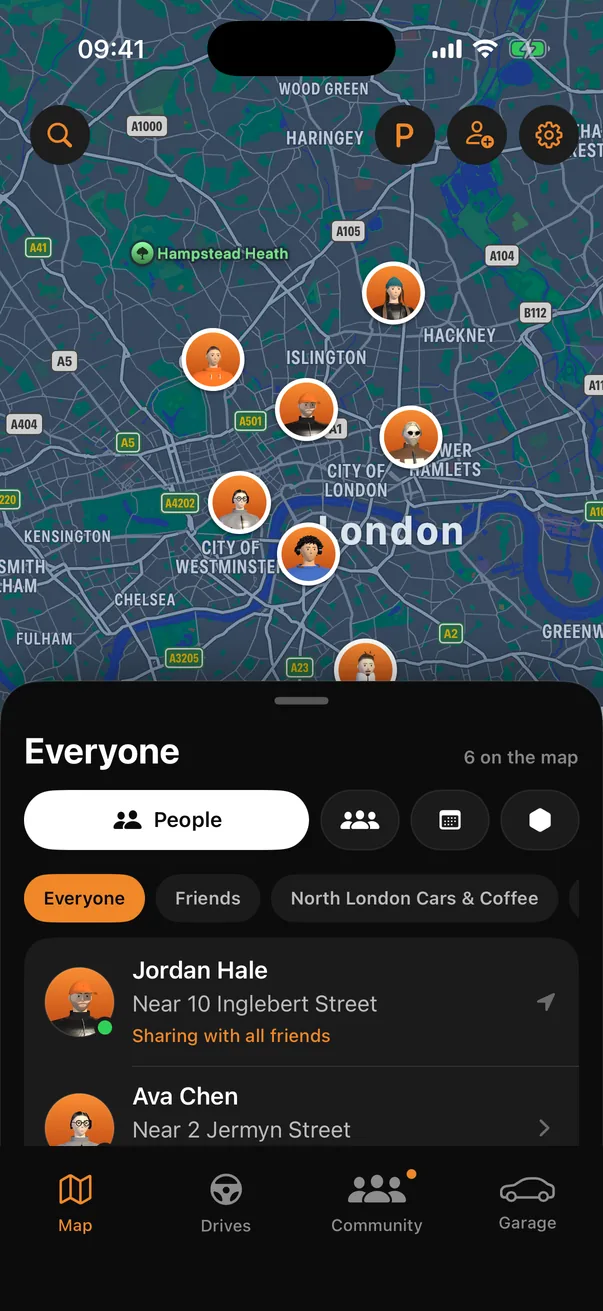 Friends on the map