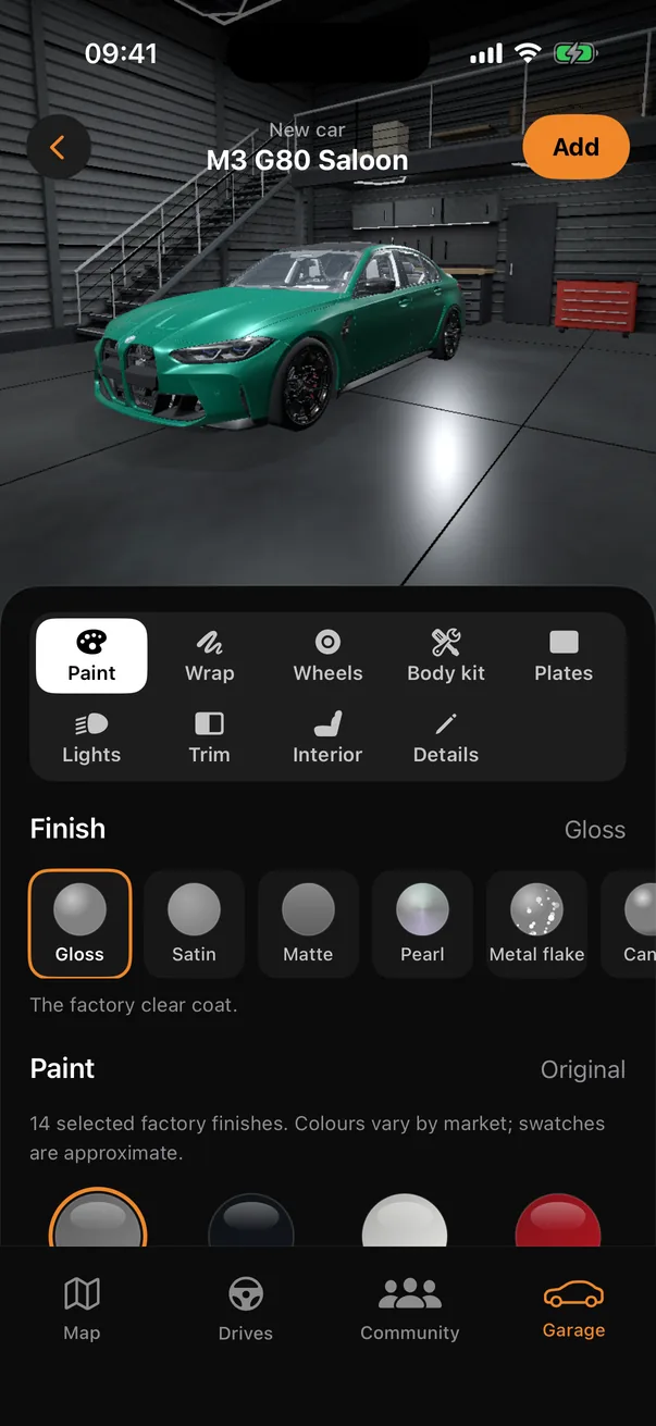 Painting a car in the car builder
