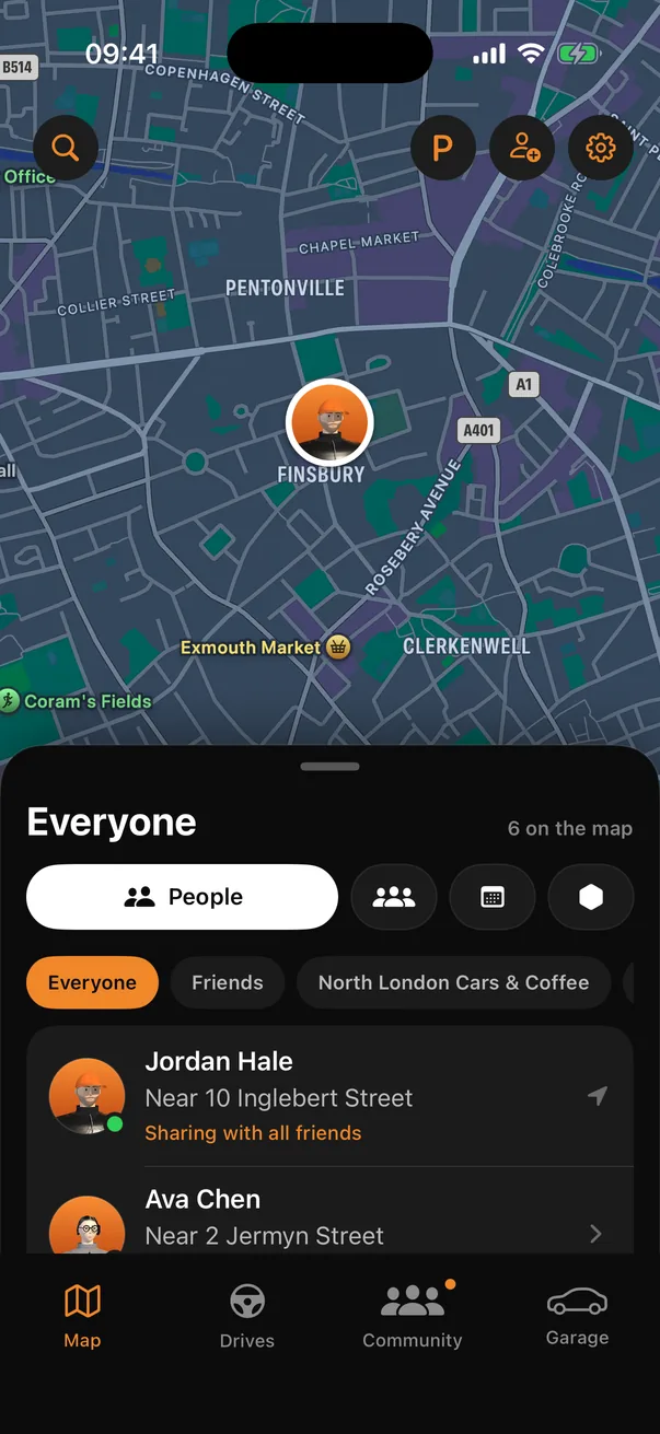 People sharing their location