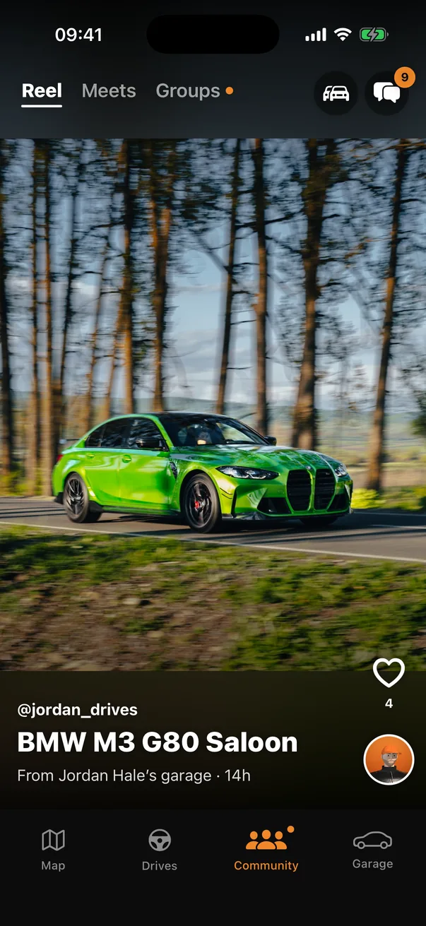 Reel of car photos